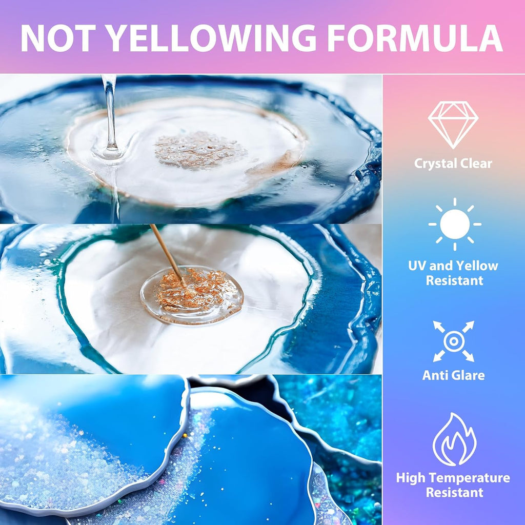 Artist-Grade Epoxy Resin – Self-Leveling, Zero Bubbles & 5-Year UV Guard for River Tables, Jewelry, Resin Art –