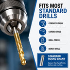 12-Piece Titanium HSS Twist Drill Bit Set, Serrated Side Cutting