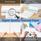 Thermal Printer Paper 8.5 x 11 Inch, 1000 Sheets US Letter Size Thermal Paper, Folded, Continuous, Perforated