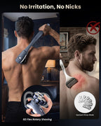 Electric Back Shaver for Men w/Long Handle, 6D Body Shaver Head