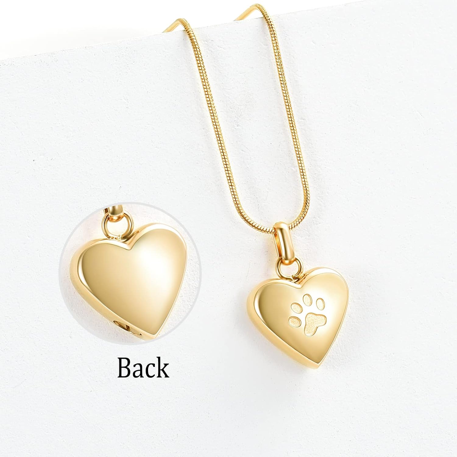 Pet Cremation Jewelry for Ashes Pendant Paw Print Pet Heart Urn Necklace Memorial Keepsake Jewelry for
