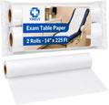 Exam Table Paper Roll 14 in x 225 ft Smooth, Disposable, 2 Rolls | Medical barrier paper, tear resistant, absorbent