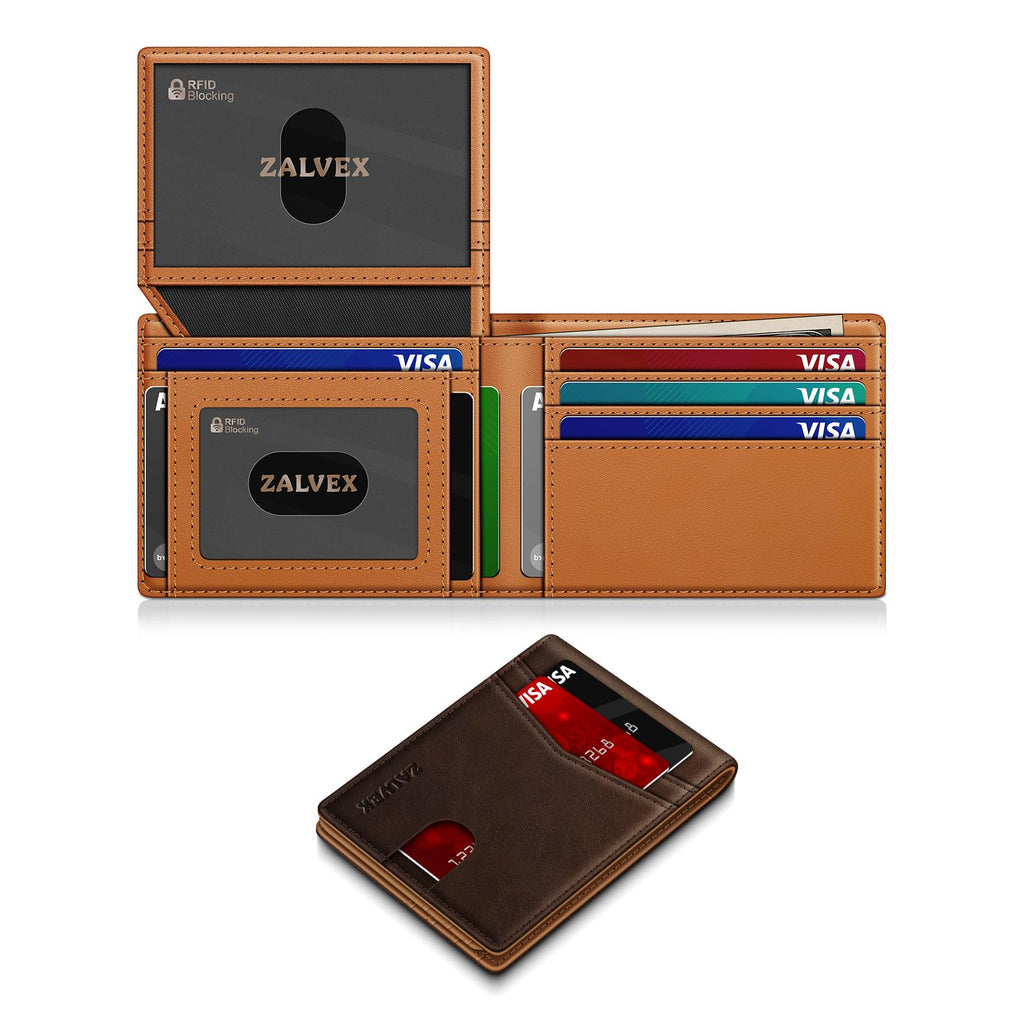 Wallet for Men Slim RFID Blocking Leather Credit Card Holder Wallet
