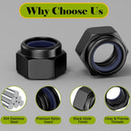 50Pcs M8-1.25 Lock Nuts, M8x1.25 Nylon Insert Locknuts, 304 Stainless Steel