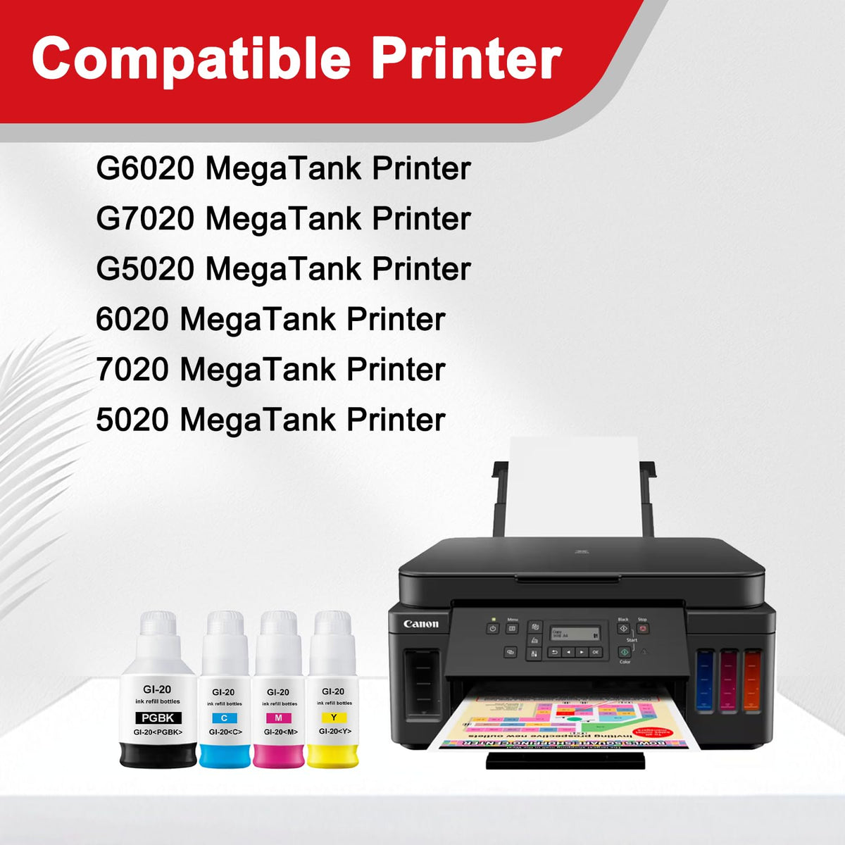 GI-20 GI20 Ink Refill Bottles Replacement for Canon GI-20 Ink