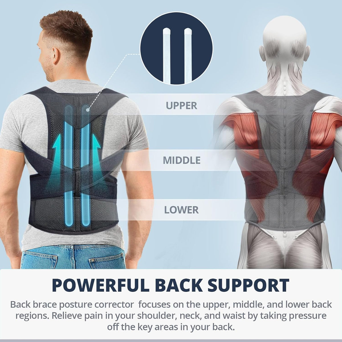 Back Brace Posture Corrector for Women and Men Back Lumbar Support Shoulder Posture Support for Improve Posture