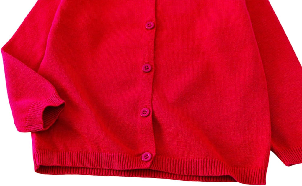 Toddler Baby Boys Girls Cardigan Cotton Knit Button Up Sweater | Fall Long Sleeve Crewneck Knit Sweatshirt Jacket