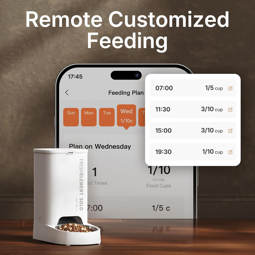 Automatic Cat Feeder, 2.4G WiFi Automatic Dog Feeder, App Control Pet Food Dispenser with Triple Fresh-Lock System