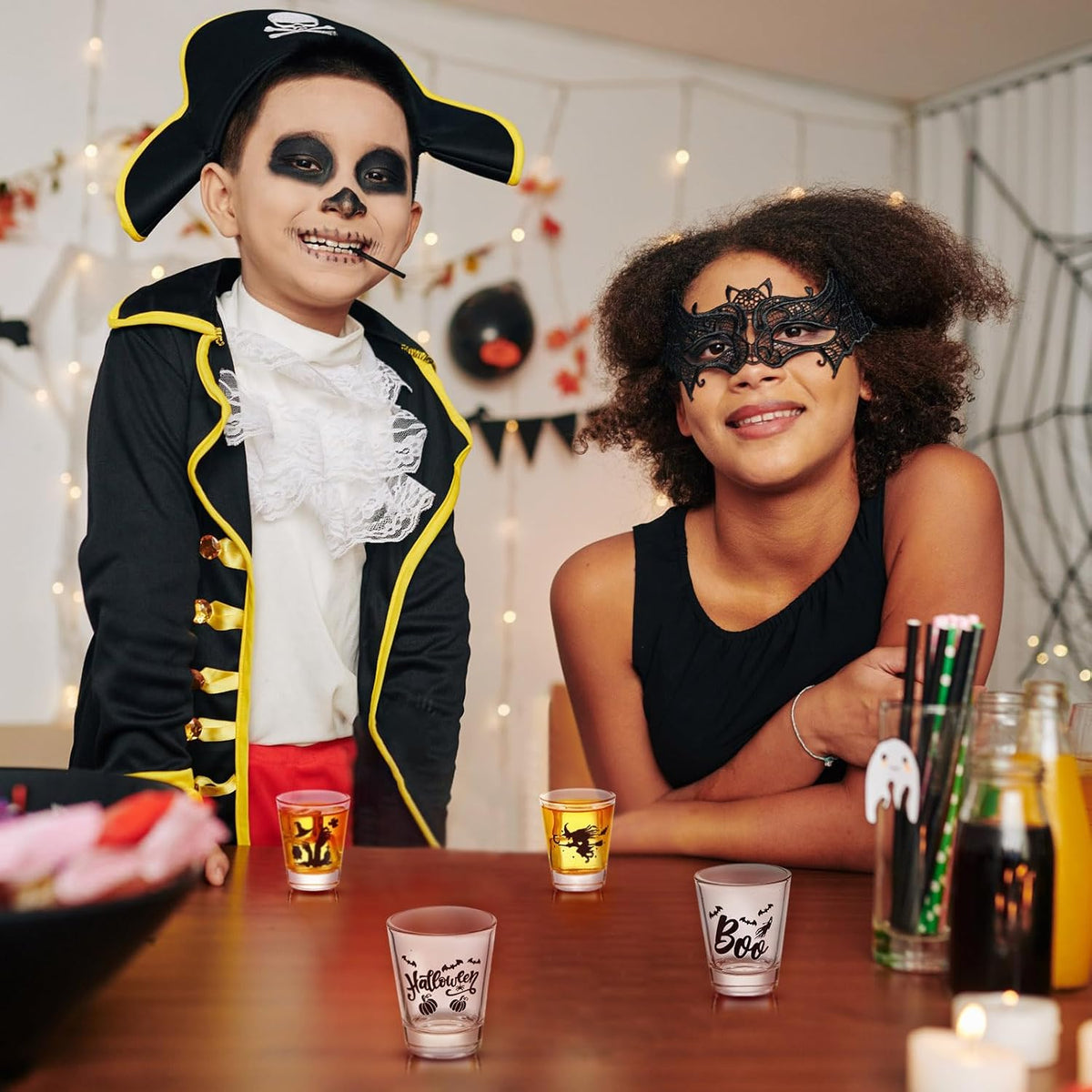 24 Pcs Halloween Shot Glasses for Drinking Glassware Bulk 2 Oz/60 ml