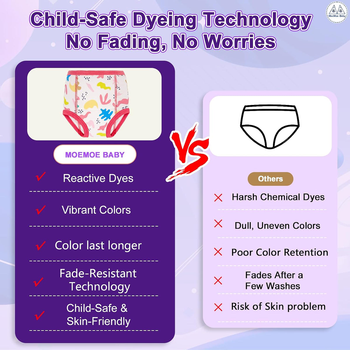 Training Underwear Absorbent Cotton Potty Training Pants, 3T