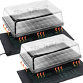 2 Set 60-Cell Seed Starter Kit with Domes, Cell Trays and Heat Mats | Cloning, Propagation and Germination Station