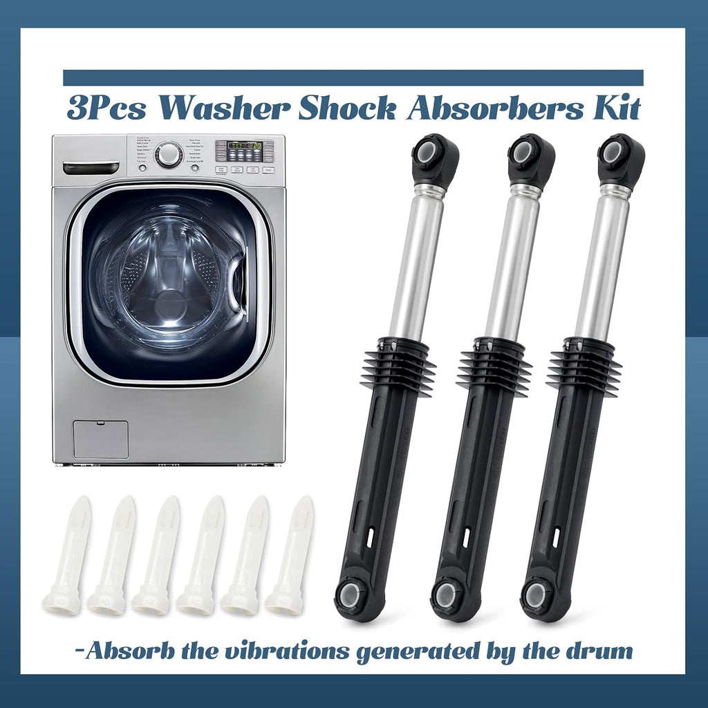 3Pcs Washer Shock Absorbers Kit Compatible with LG WM2487HRM WM2487HWMA WM2233HW WM2487HRMA WM2487HWM WM2688HNMA WM3431HS WM2455HW WM2455HG WM2233HD WM2688HWMA CW2079CWD Washing Machine