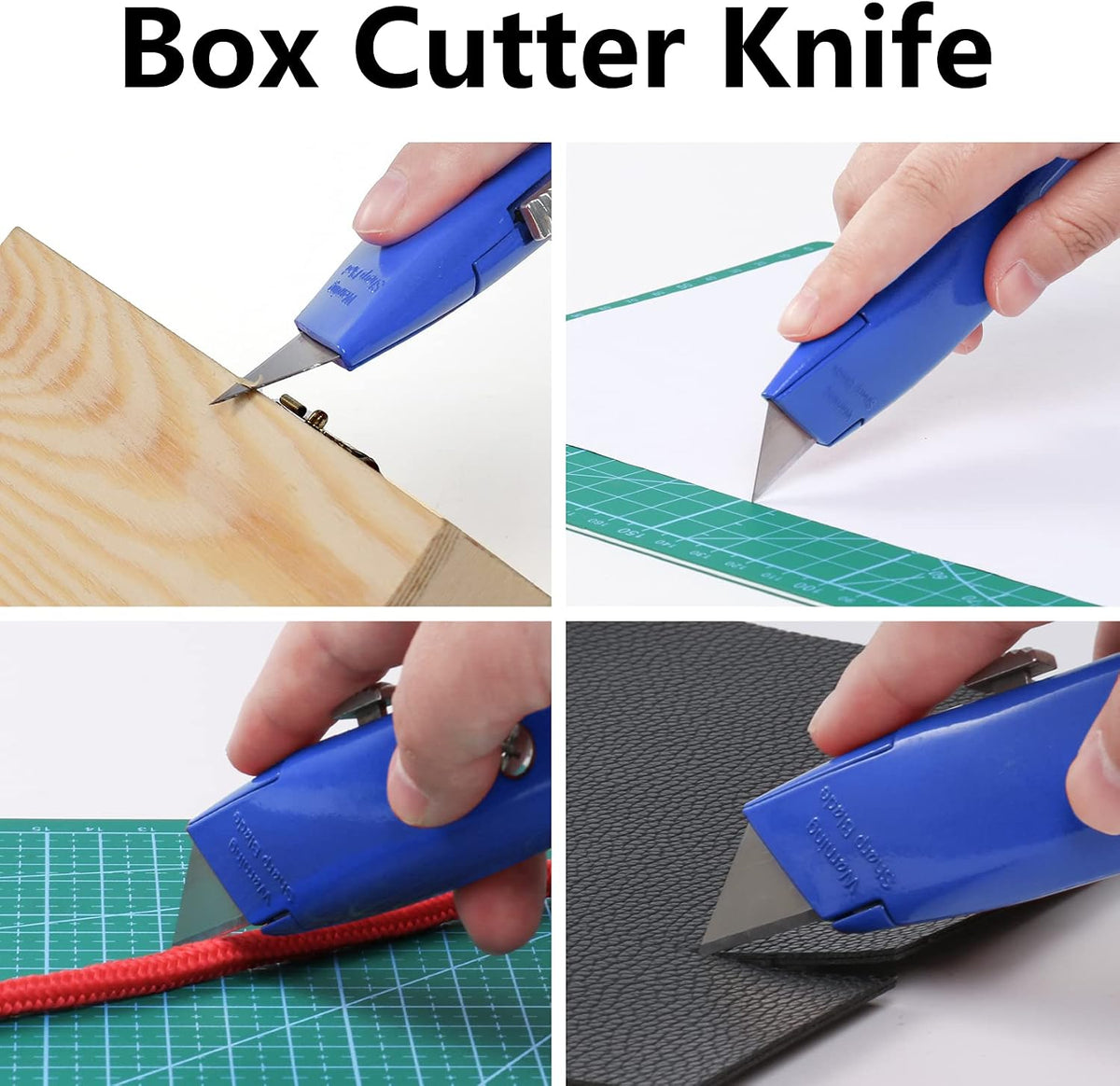 2 Pack Utility Knife, All Metal Retractable Box Cutters (Blue)