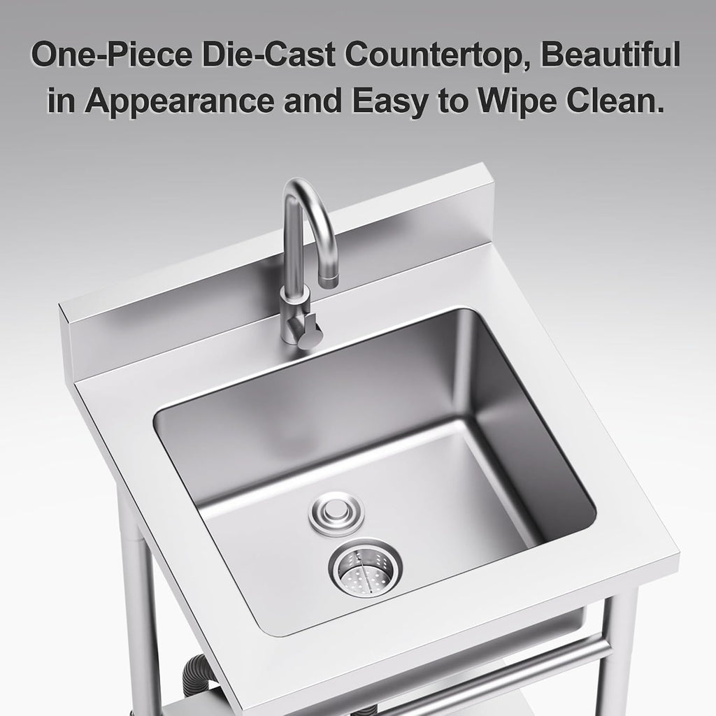 19.7in Freestanding Stainless Steel Utility Sink