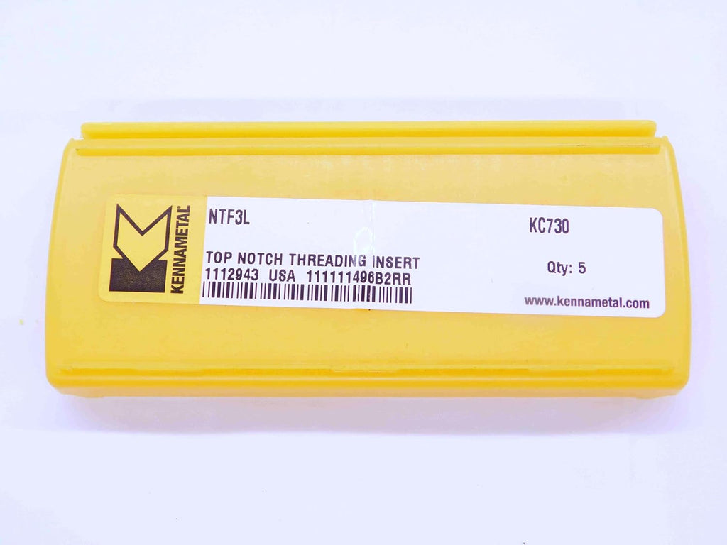 5pcs KENNAMETAL NTF3L KC730 TiN Carbide Threading Inserts 9-44 TPI TOP Notch - EA0341BM5