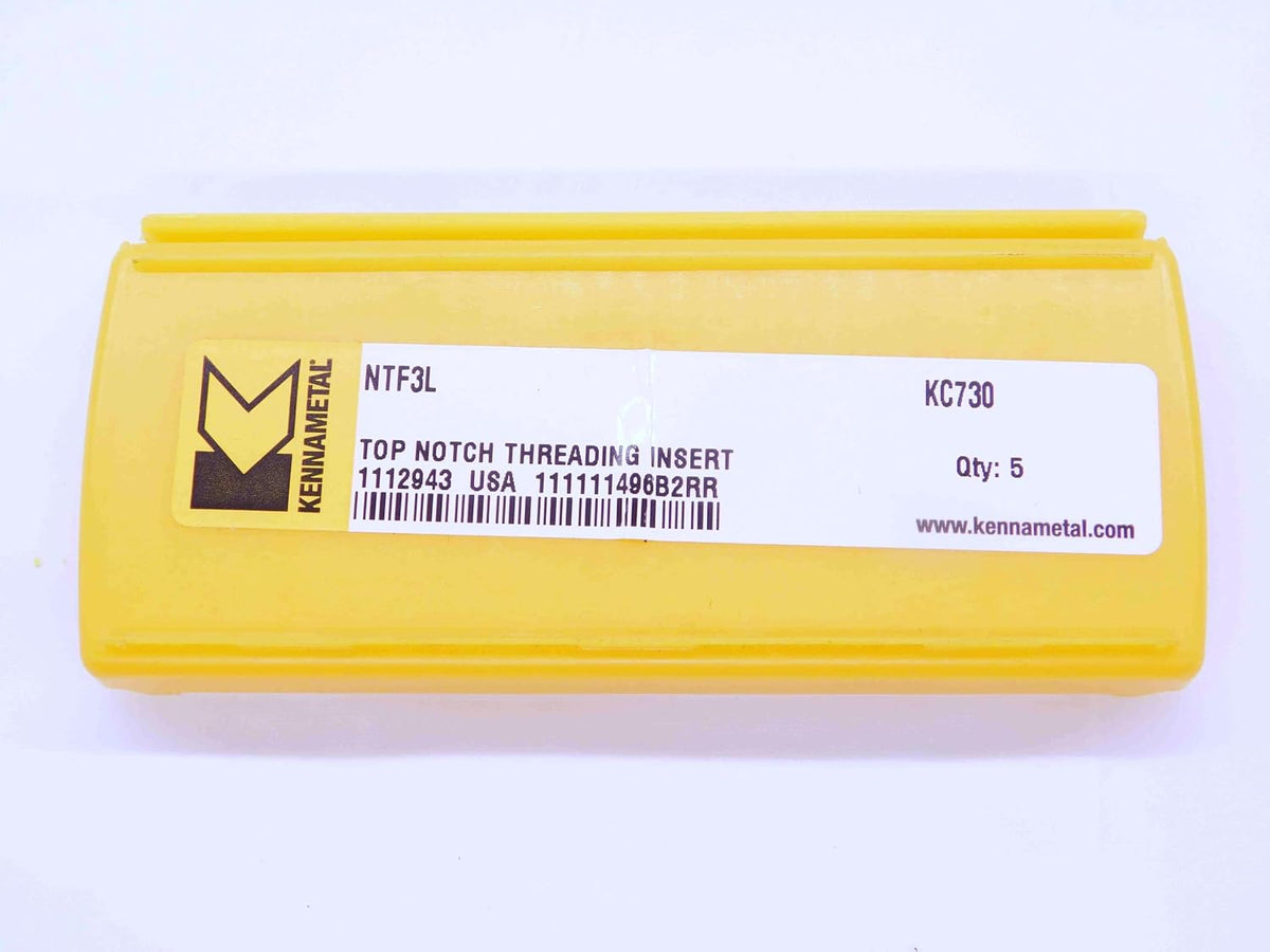 5pcs KENNAMETAL NTF3L KC730 TiN Carbide Threading Inserts 9-44 TPI TOP Notch - EA0341BM5