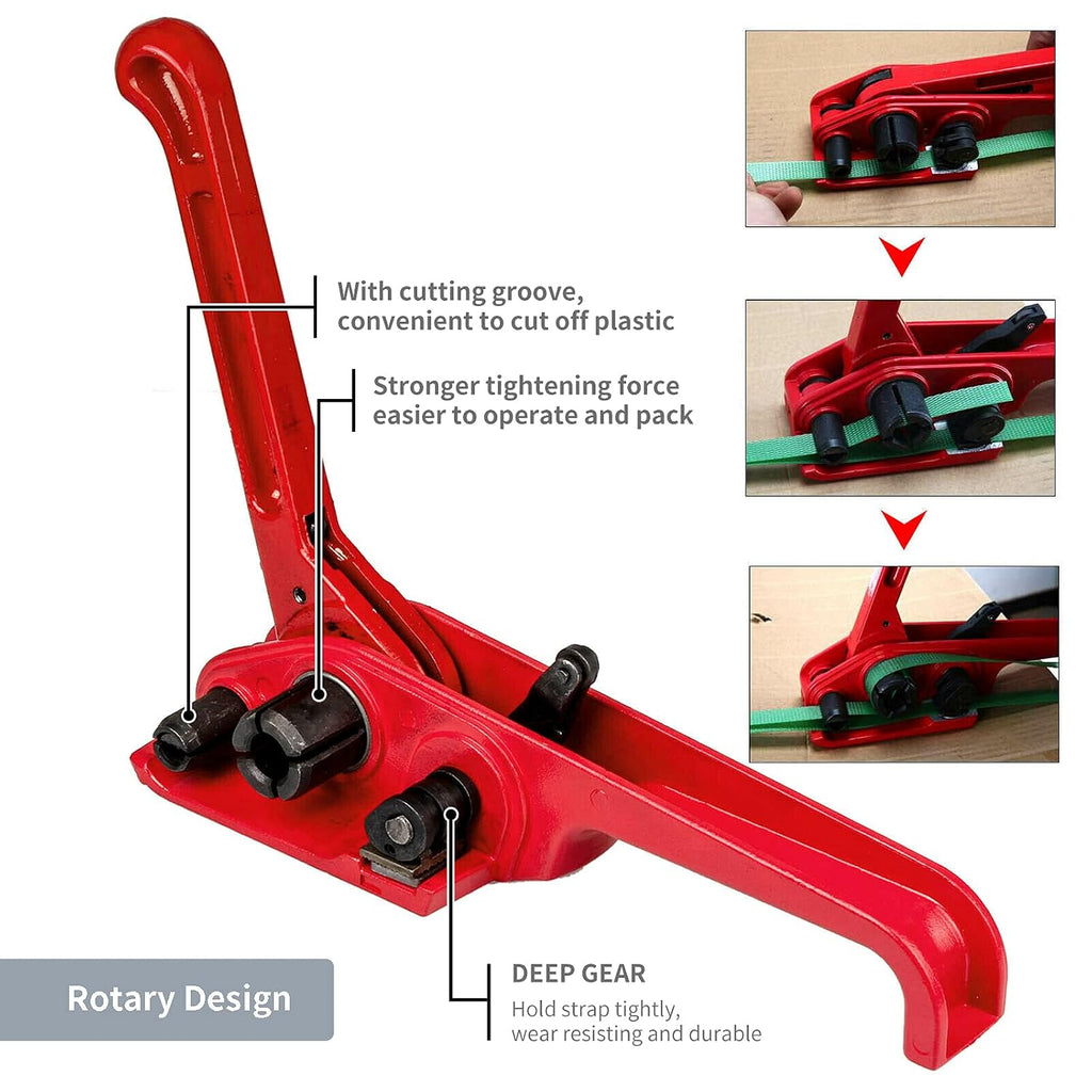 Pallet Strapping Kit for Packing,Poly Strapping Kit, Manual Tensioning Tool | and Sealer for Polyester and