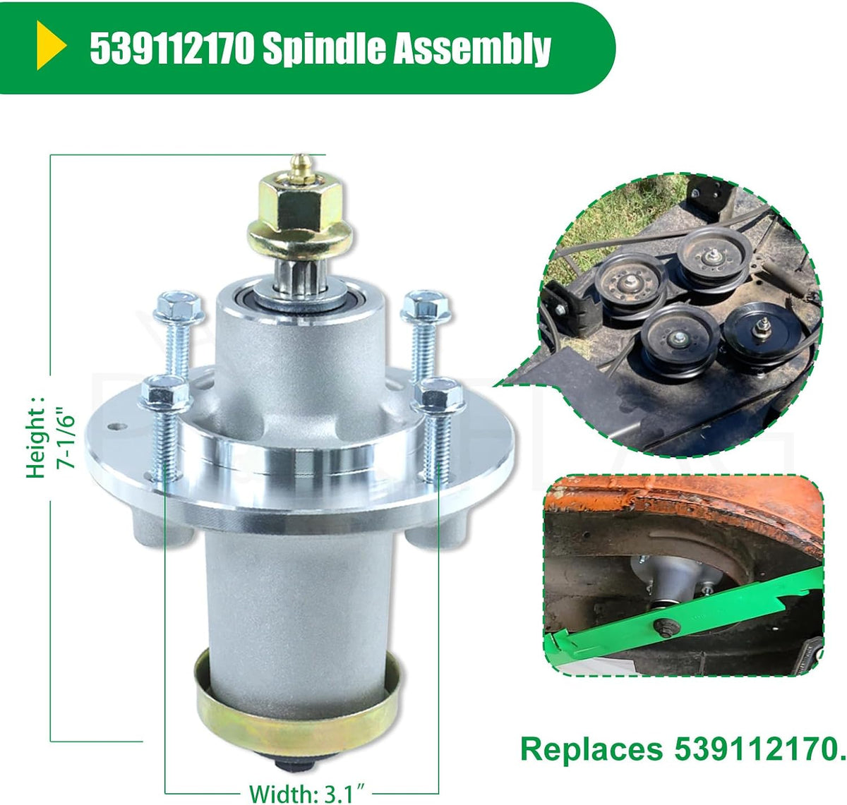 539112170 Spindle Assembly Kit for Husqvarna 48" 52" Mower Decks