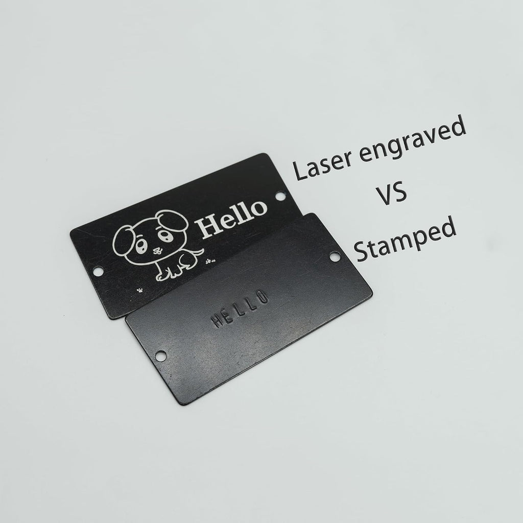Aluminum Engraving Blanks with 2 Holes 1.5x3 Inch 25 Pack (Black)