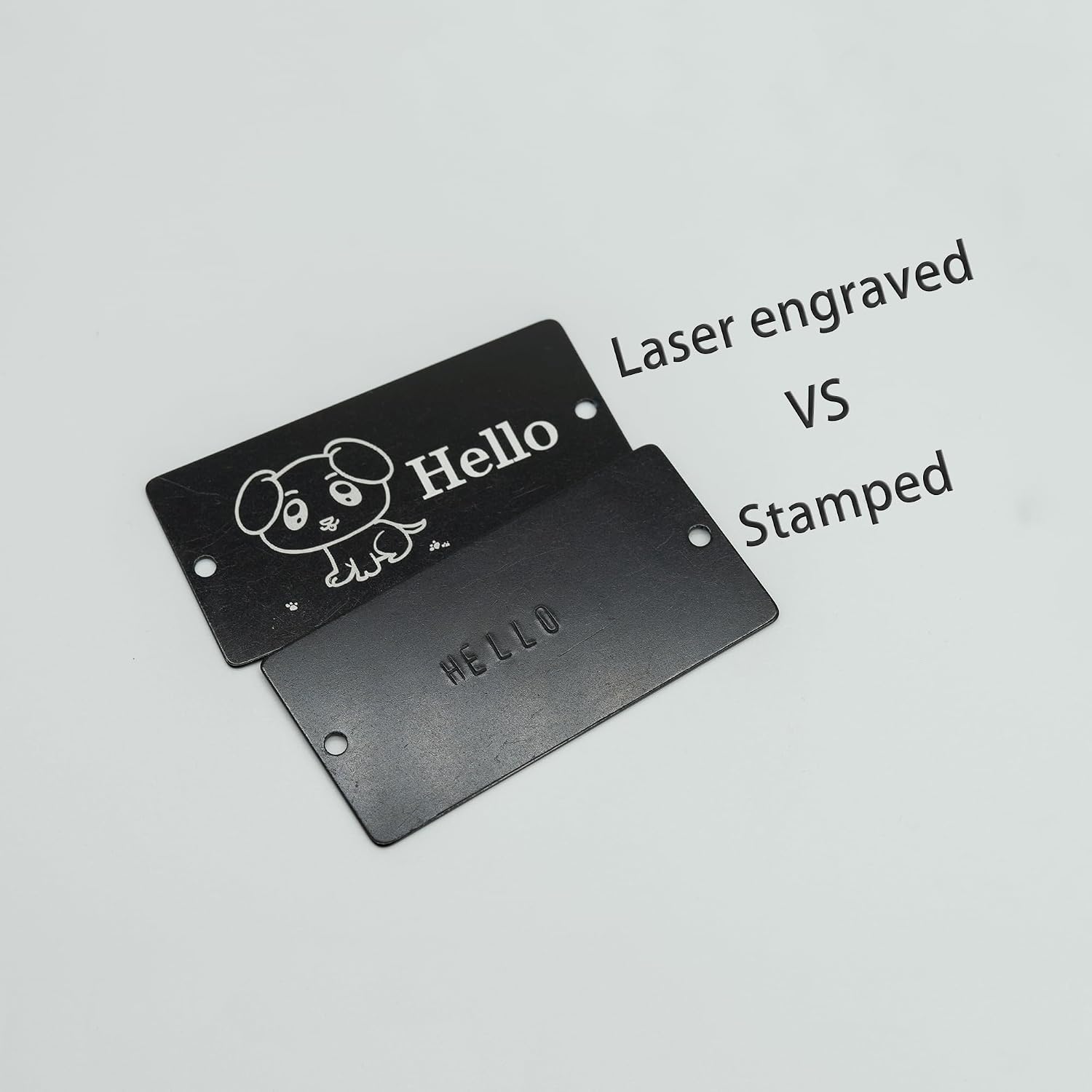 Aluminum Engraving Blanks with 2 Holes 1.5x3 Inch 25 Pack (Black)