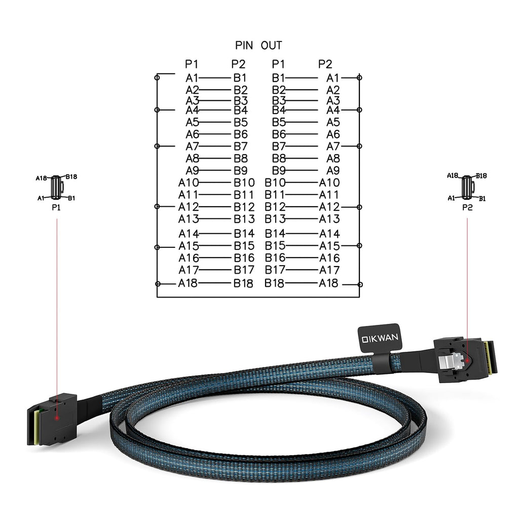 Internal Mini SAS Cable - SFF-8087 to SFF-8087 - 3.3FT