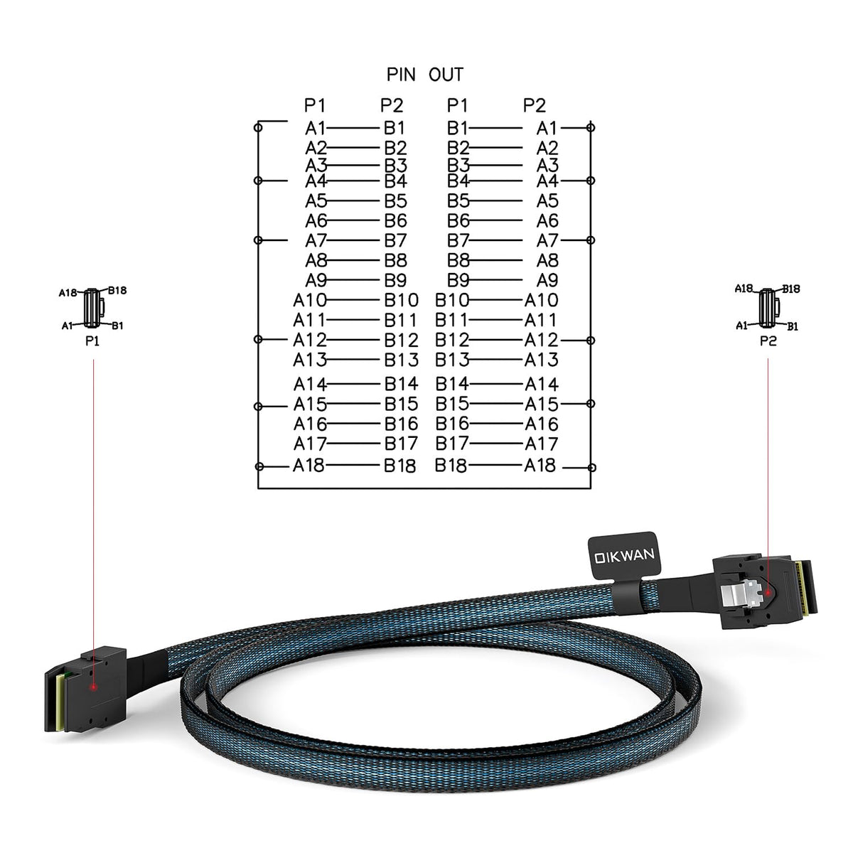 Internal Mini SAS Cable - SFF-8087 to SFF-8087 - 3.3FT