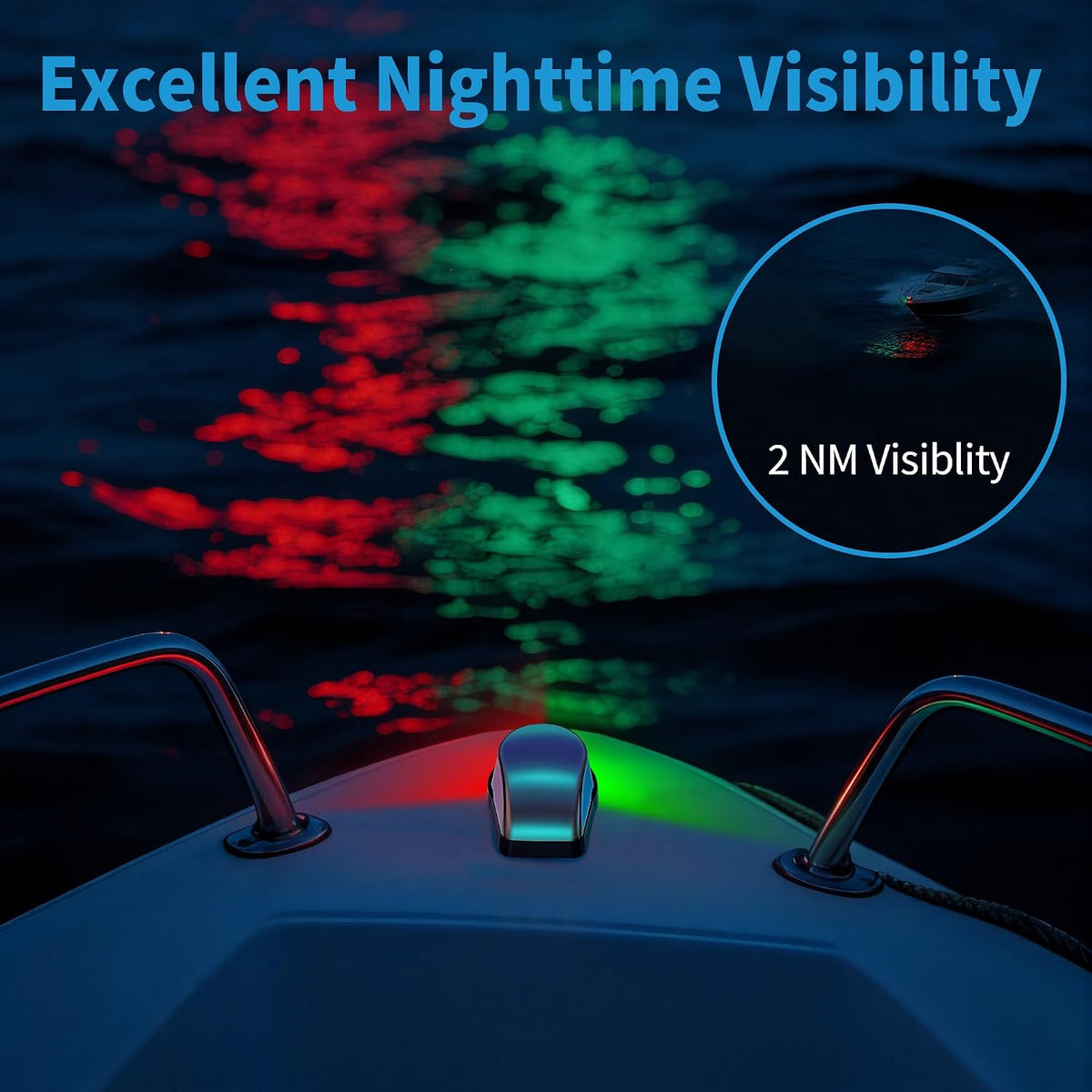 Obcursco Boat Navigation Lights, Red and Green LED Light, Boat Accessories