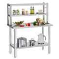48x24 Inch Stainless Steel Work Table with Overshelves