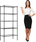 5 Tier Wire Shelving Unit Metal Storage Shelves Heavy Duty NSF Height Adjustable Commercial-Grade Storage Rack Garage