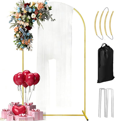 Wedding Arch Backdrop Stand, 7.2FT Balloon Backdrop Stand Arch Frame, Metal Arch Backdrop Stand for Birthday Party