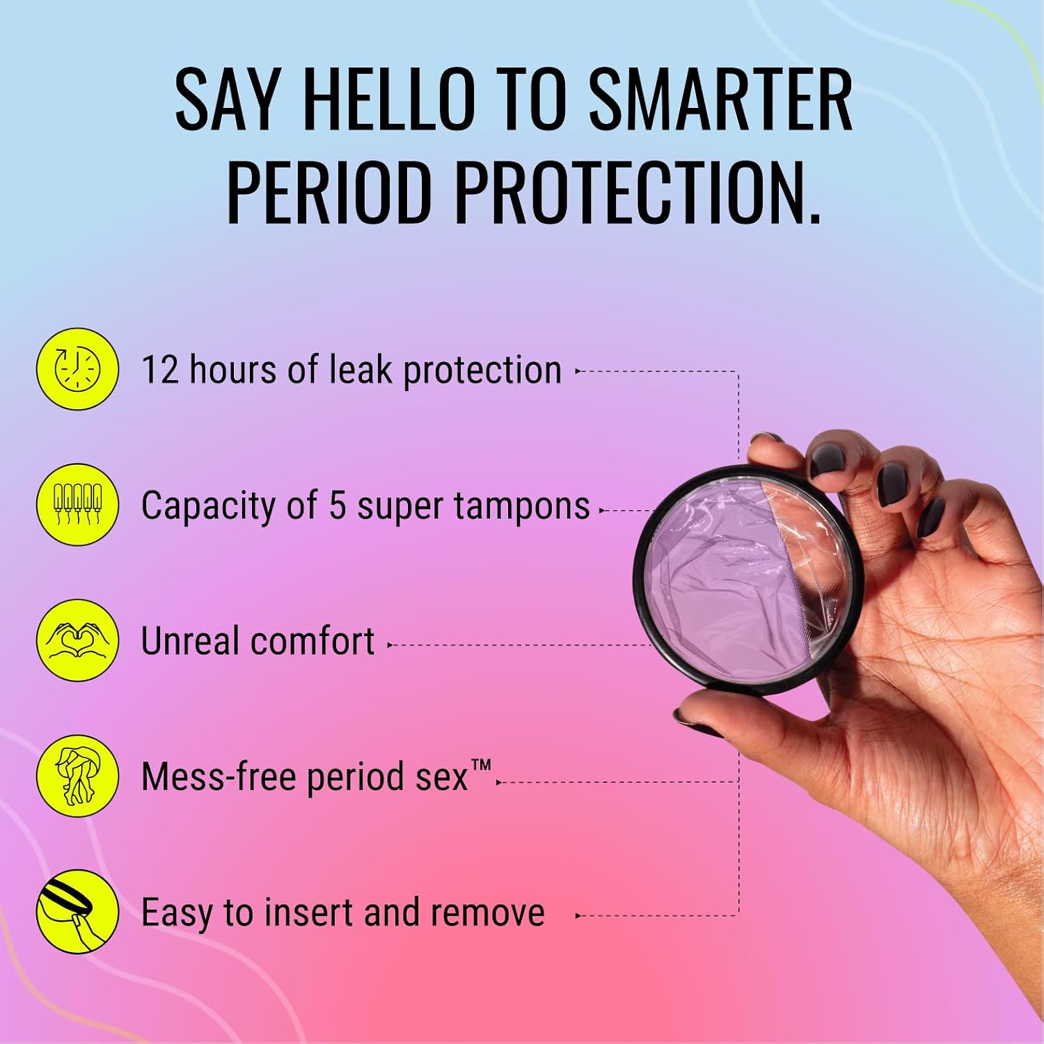 Menstrual Discs | Disposable Period Discs | Reduce Cramps & Dryness | Beginner-Friendly Tampon Alternative | Capacity