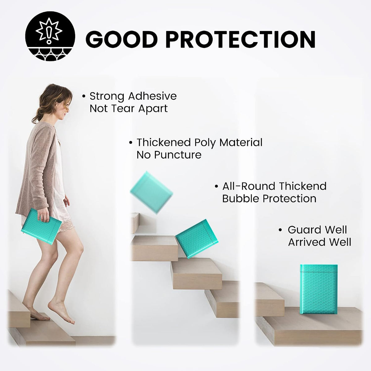 Bubble Mailers 6x10" 100 Pack Teal Padded Envelopes Usable Size 6x9"