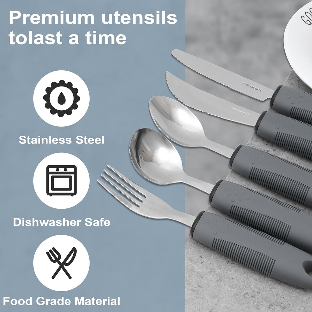 Adaptive Utensils, Weighted Utensils for Hand Tremors, Utensils for Parkinsons Patients,Elderly,Arthritis,Weak Hand