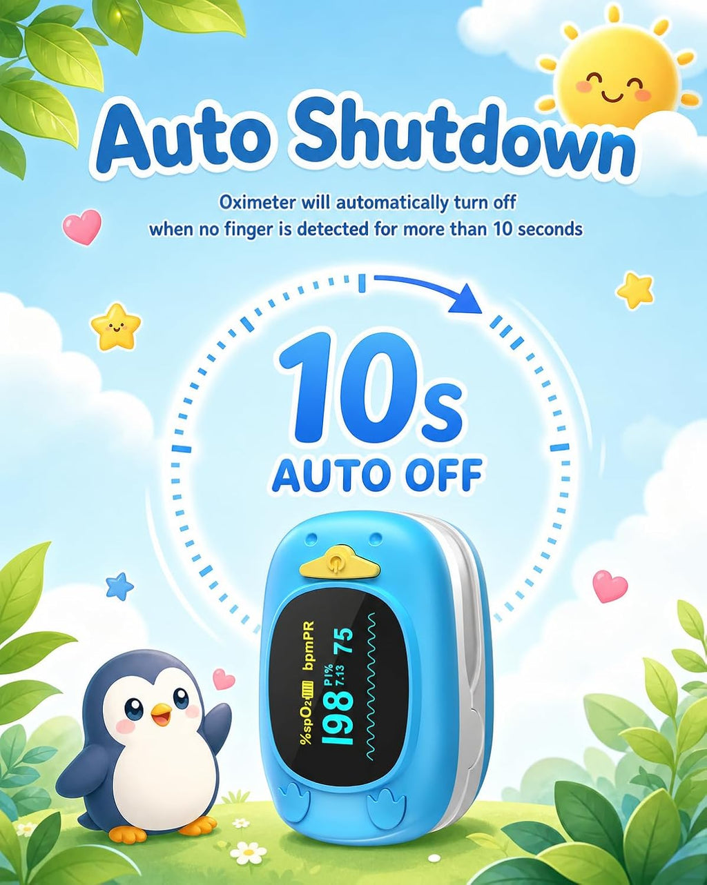 JKS50A fingertip Pulse Oximeter with Small Finger Clip, SpO2 Blood Oxygen Monitor with OLED Display, Heart Rate