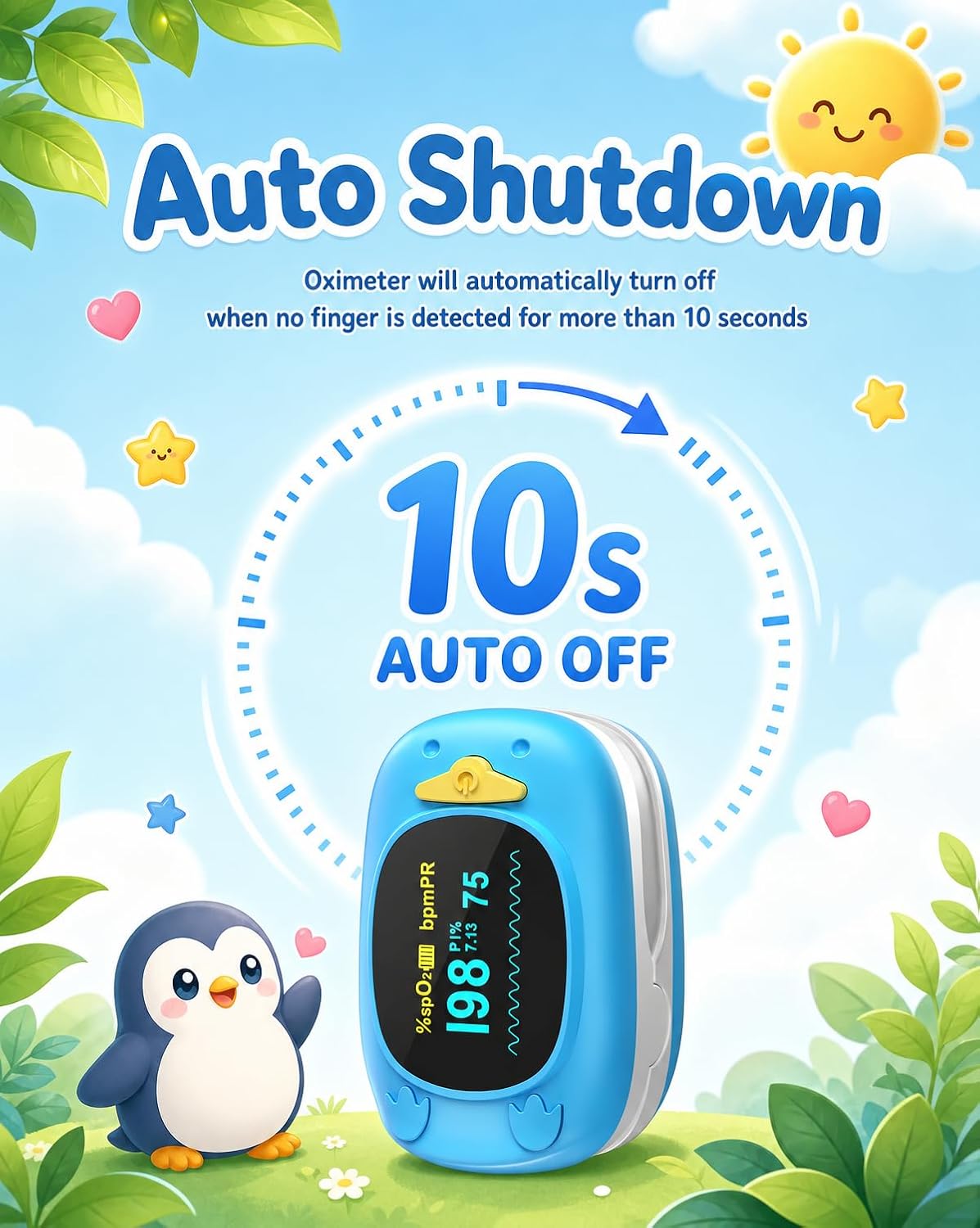 JKS50A fingertip Pulse Oximeter with Small Finger Clip, SpO2 Blood Oxygen Monitor with OLED Display, Heart Rate