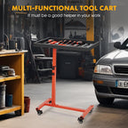Adjustable Work Table, Mechanic Rolling Tool Tray Table, Orange