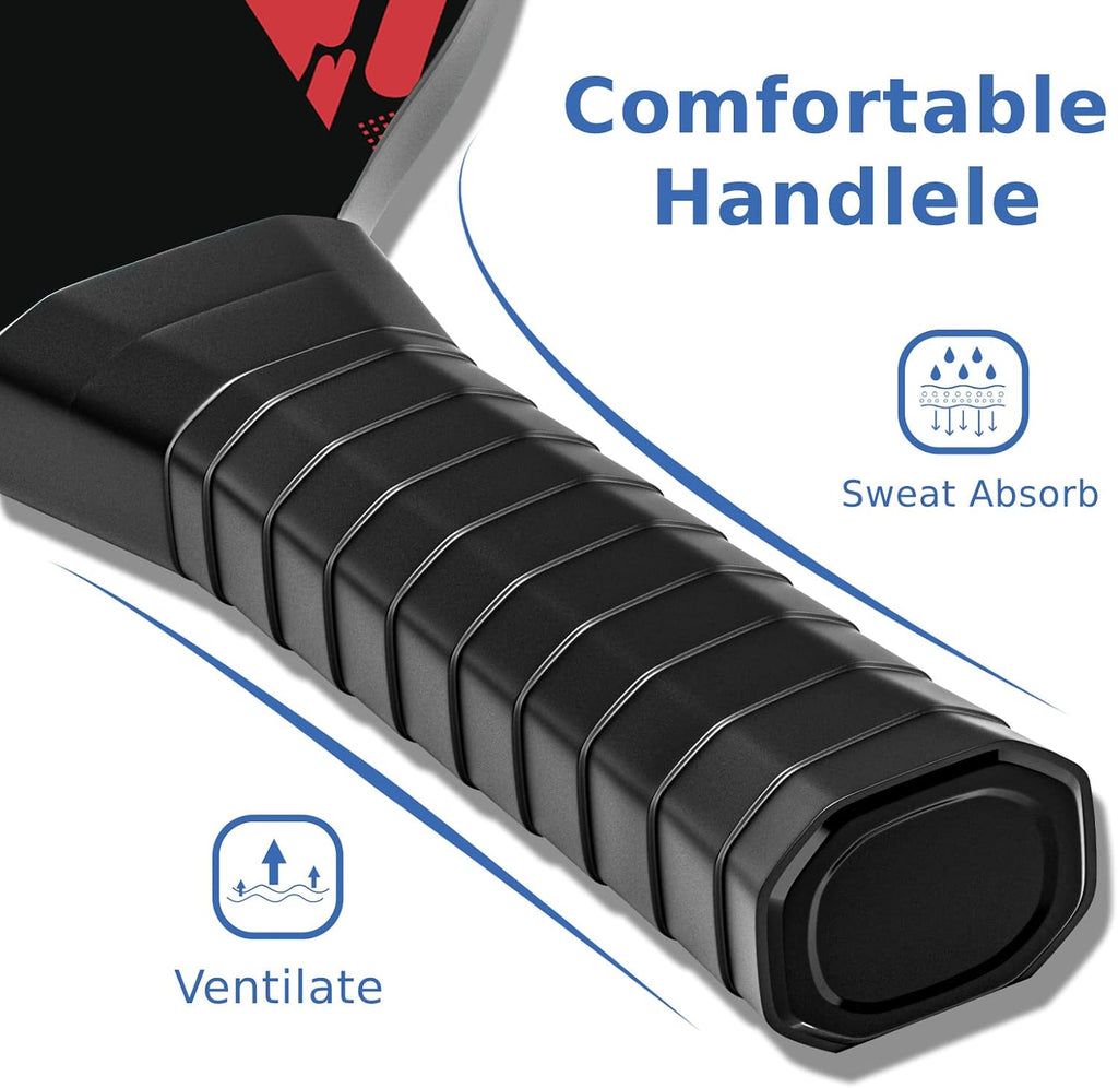 Pickleball Paddles Set of 4, Wood Pickleball Set with Comfort Grip | 4 Cooling Towels, 4 Pickleball Balls & Carry