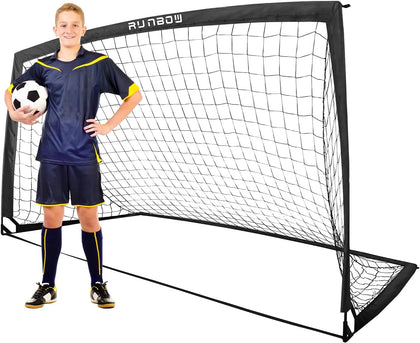 9x5 FT Kids Soccer Goals for Backyard, Portable Soccer Net with Carry Bag | Foldable Frame, Easy Set Up, Indoor and