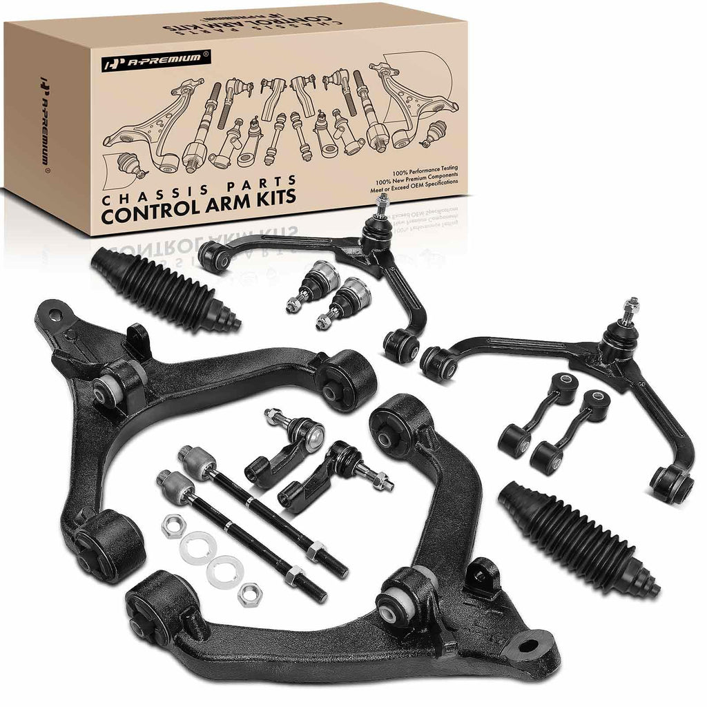 A-Premium 14Pcs Front Suspension Kit, Upper & Lower Control Arm