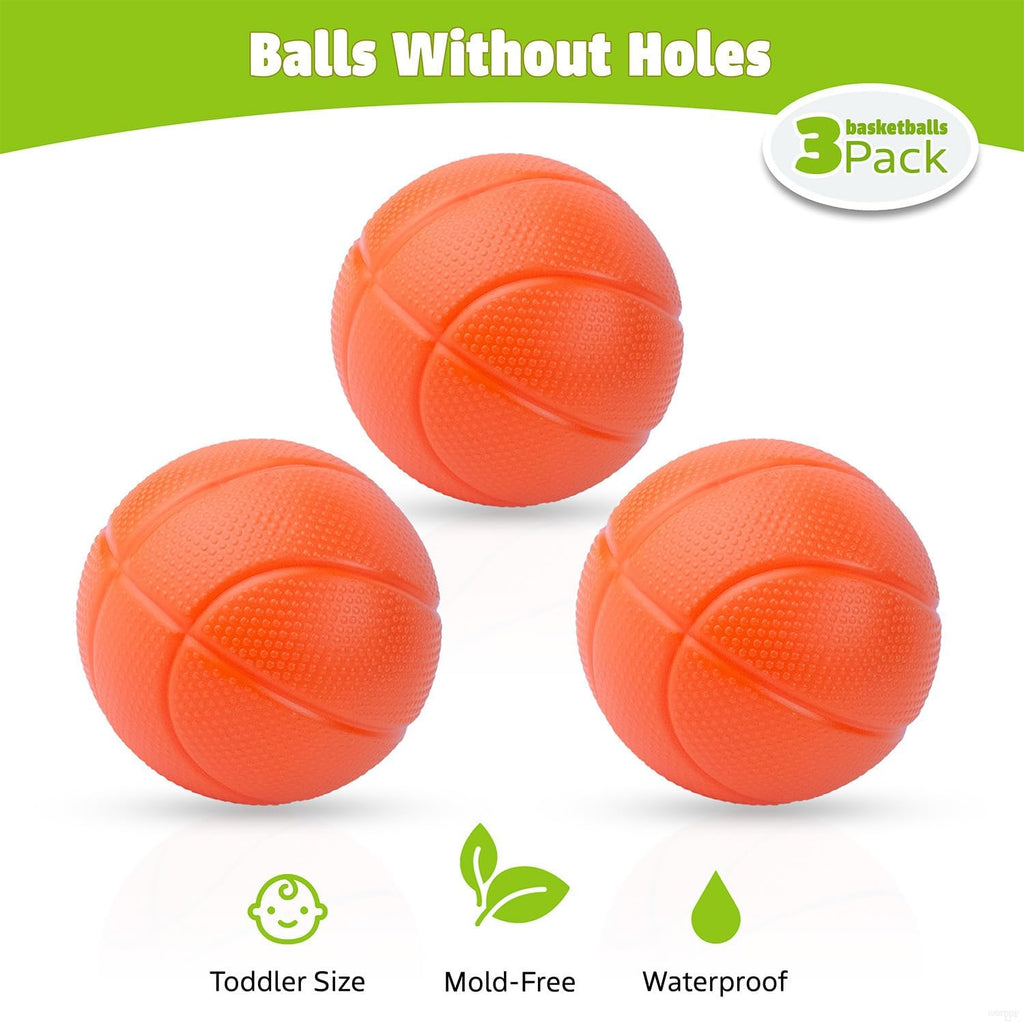 Bath Toys - Bathtub Basketball Hoop for Kids Toddlers - Mold Free Bath Toys with Suction Cup & 3 No Hole Balls