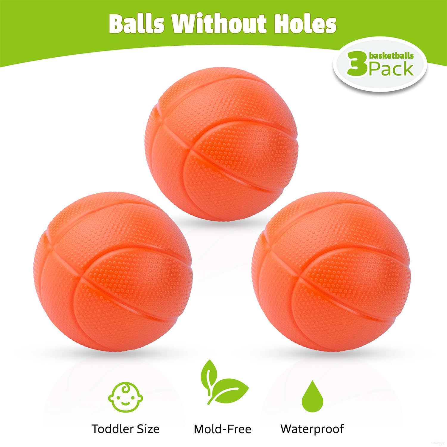Bath Toys - Bathtub Basketball Hoop for Kids Toddlers - Mold Free Bath Toys with Suction Cup & 3 No Hole Balls