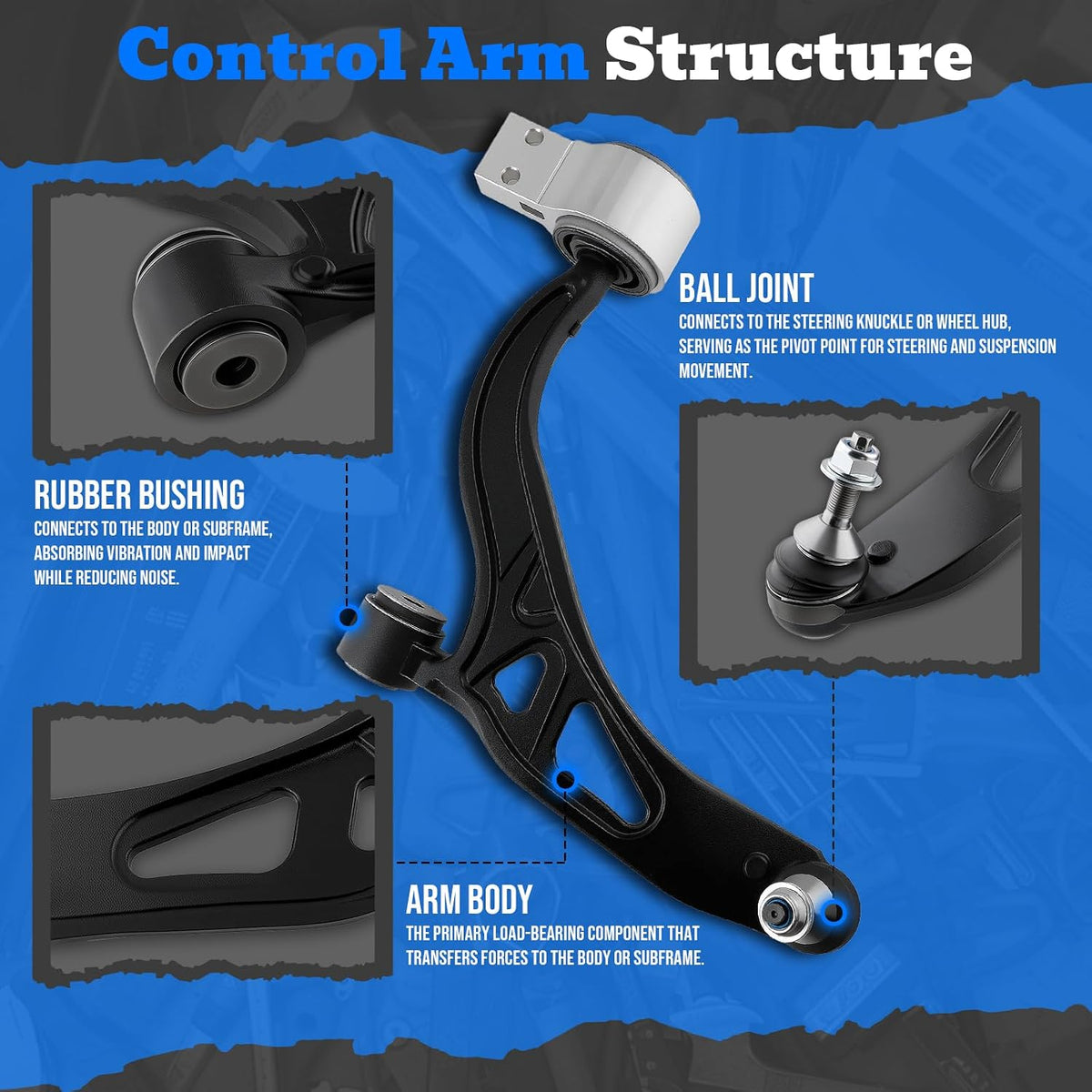 AUTOKAY 2PC Front Lower Control Arms for Ford Explorer 2011-2019, PIU 13-19