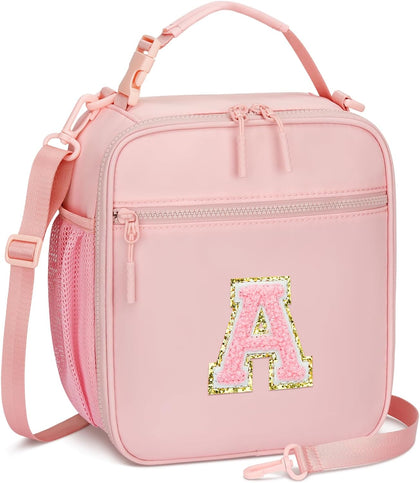 Lunch Box Kids Large Initial Insulated Lunch Bag for Girls | Toddler Lunchbox, Leak-Proof, Reusable Lunchbag, School
