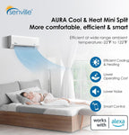 Mini Split Air Conditioner Heat Pump, White, Tri Zone, 28000 BTU