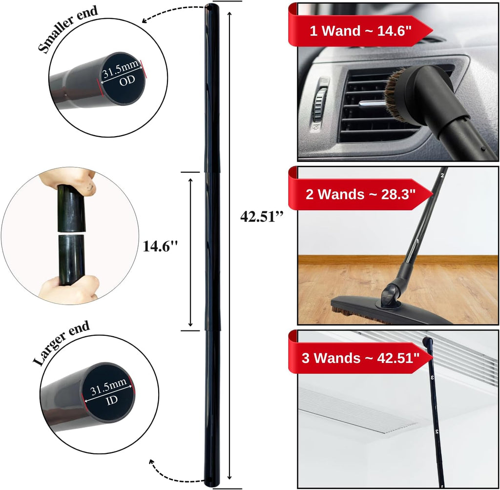 Universal Vacuum Attachments Hardfloor Brush and Replacement Accessories for Vacuum Cleaners - Horsehair Hardwood
