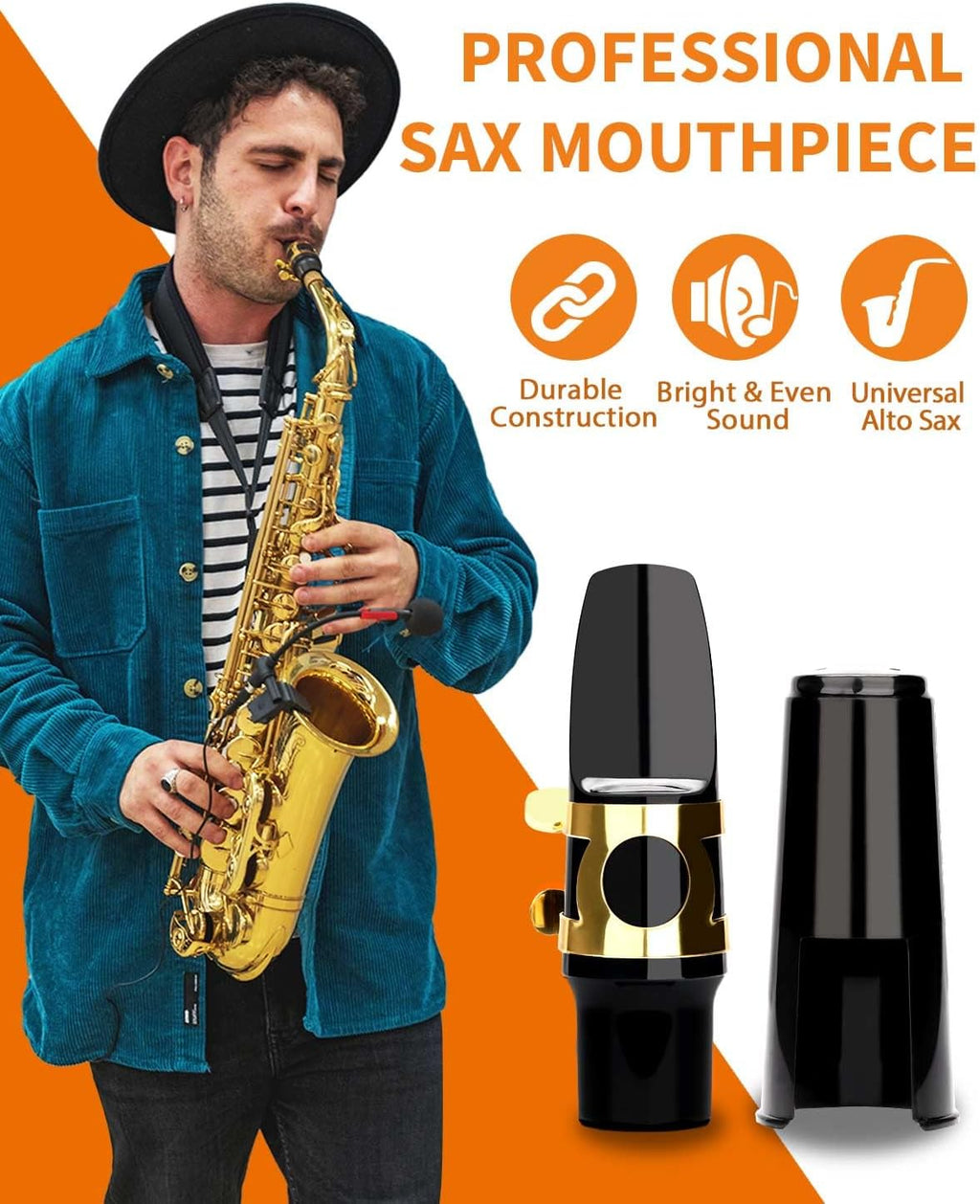 Alto Saxophone Mouthpiece Reeds Kit with EVA Storage Case for Beginners | Alto Sax Mouth Piece Literature Reeds Set
