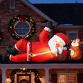 8FT Inflatable Lying Santa Reindeer with LED Lights for Yard | Blow up yard decorations, Bright LED lights, Giant
