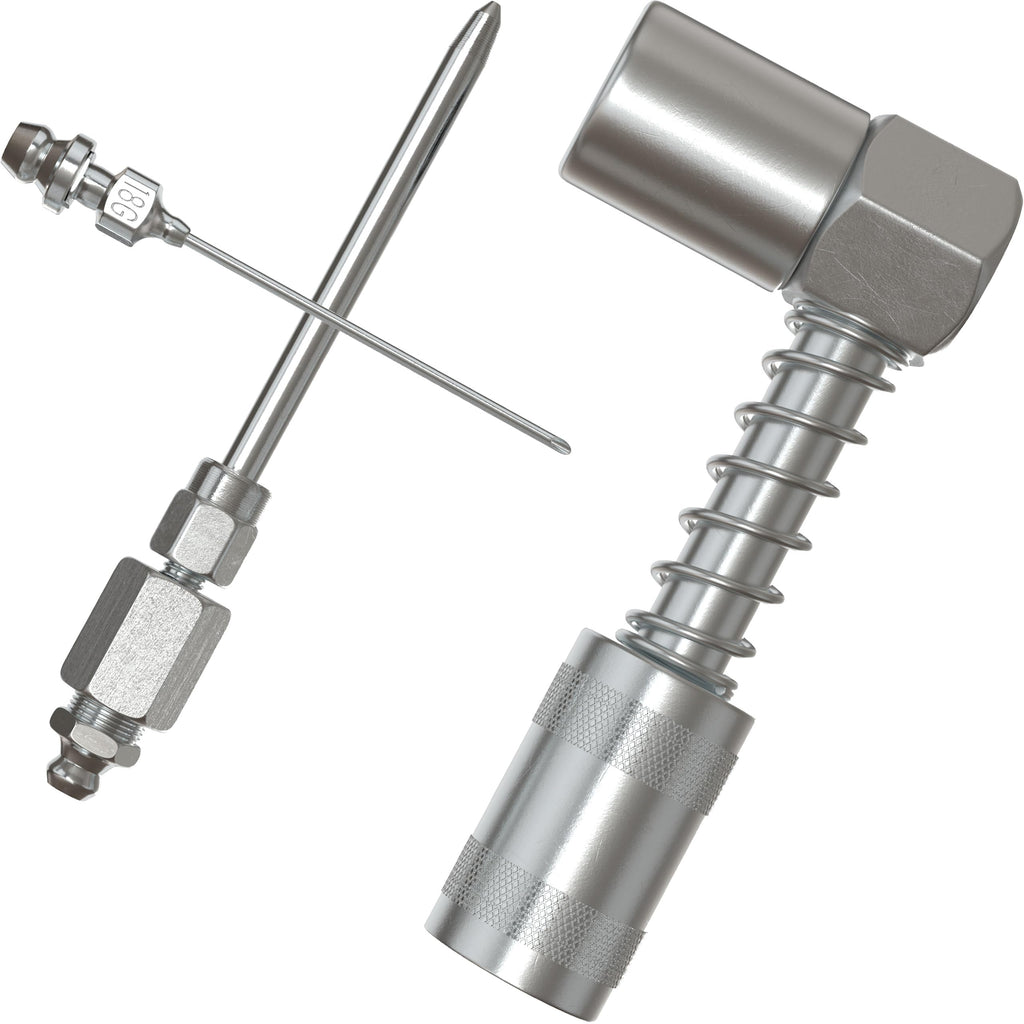 UTOOL 90 Degree Coupler, Needle Nozzle, Grease Injection Needle with Cap