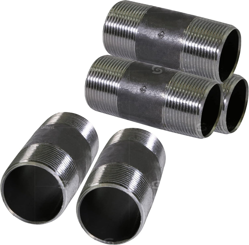 Everflow Supplies NPBL2055-5 Black Nipple Pipe