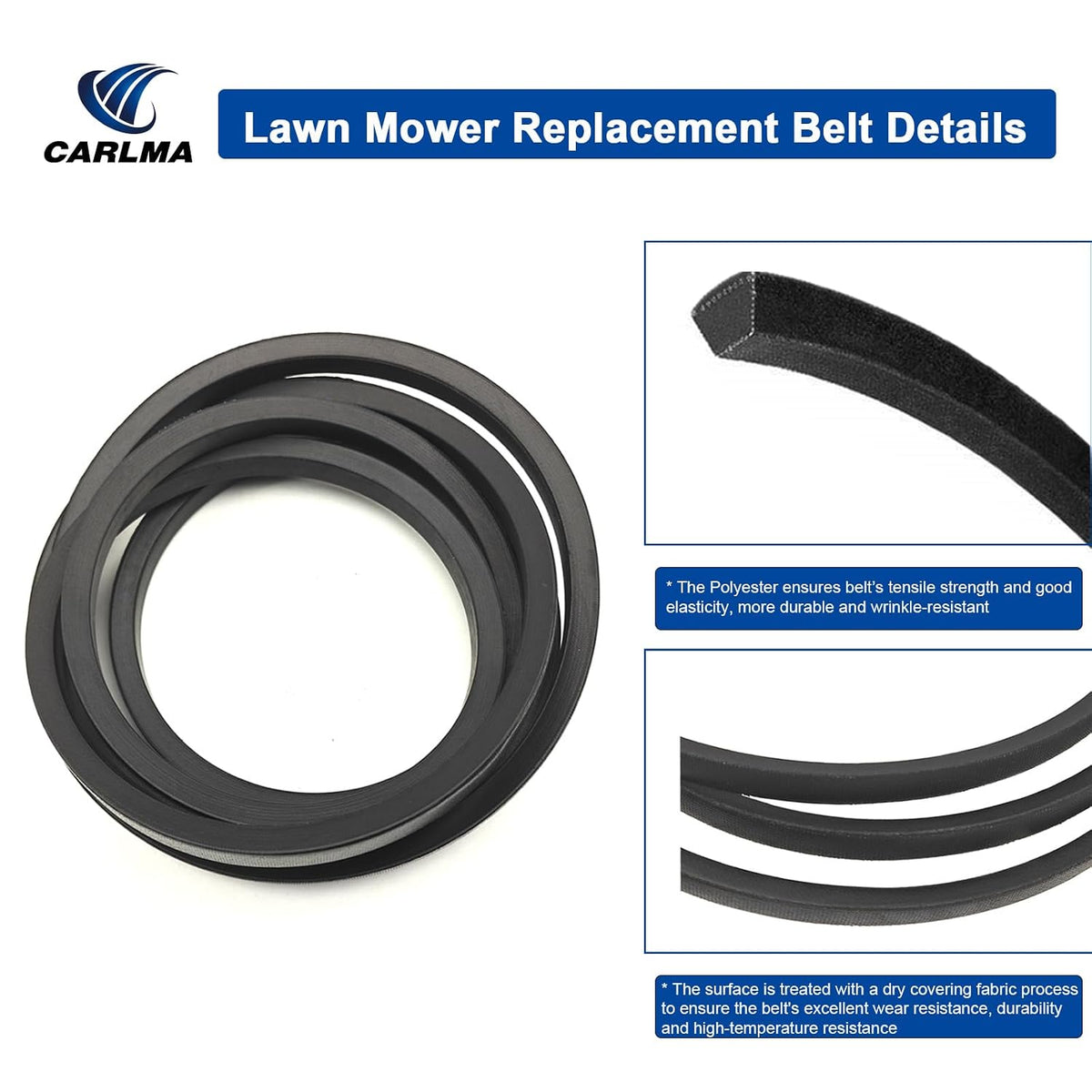 Lawn Mower Deck Belt for Murray 037X88 037X88A 037X88MA Lawn Tractors with 42" Deck, for Scotts 710213 (1/2"x89" 1/4")